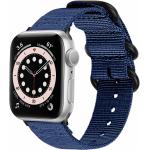 Donkerblauwe Nylon Horlogebanden met Textiel Rond met Gesp voor Dames 