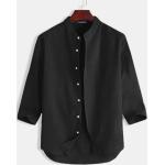 Casual Zwarte Casual overhemden  voor de Lente  in maat 3XL voor Heren 