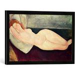 Ingelijste afbeelding van Amedeo Modigliani Nude No.1, kunstdruk in hoogwaardige handgemaakte fotolijst, 60 x 40 cm, zwart mat
