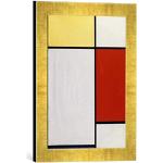 Ingelijste afbeelding van Piet Mondrian "Compositie", kunstdruk in hoogwaardige handgemaakte fotolijsten, 30x40 cm, Gold Raya
