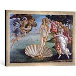 Ingelijste afbeelding van Sandro Botticelli geboorte van Venus, kunstdruk in hoogwaardige handgemaakte fotolijst, 60x40 cm, zilver Raya