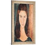 Ingelijste foto van Amedeo Modigliani "Portrait of a Young Girl", kunstdruk in hoogwaardige handgemaakte fotolijst, 40x60 cm, zilver raya