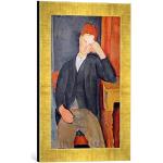 Ingelijste foto van Amedeo Modigliani "The Young Apprentice, c.1917", kunstdruk in hoogwaardige handgemaakte fotolijst, 30x40 cm, Gold Raya