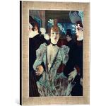 Ingelijste foto van Henri de Toulouse-Lautrec "La Goulue au Moulin-Rouge", kunstdruk in hoogwaardige handgemaakte fotolijst, 30x40 cm, zilver raya
