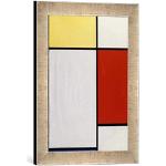 Ingelijste foto van Piet Mondrian "Compositie", kunstdruk in hoogwaardige handgemaakte fotolijst, 30x40 cm, zilver Raya