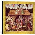 Ingelijste afbeelding van Sandro Botticelli Mystic Nativity, 1500 inch, kunstdruk in hoogwaardige handgemaakte fotolijst, 40 x 30 cm, Gold Raya