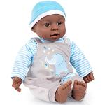 Bayer Design 94001AH Interactive Baby Functioneel, Babypoppen, Brooky jongen, Etnische Stijl, 12 Geluiden, 40cm, Donkere Huid, met Krullen, Zacht Lichaam