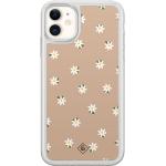 Bruine Polycarbonaat Casimoda iPhone 11 hoesjes met motief van Madeliefje met Glitter 