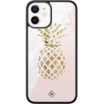 Roze Casimoda iPhone 12 Mini hoesjes type: Hardcase met motief van Ananas 
