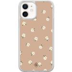 Bruine Polycarbonaat Casimoda iPhone 12 Mini hoesjes met motief van Madeliefje met Glitter 
