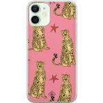 Roze Siliconen Casimoda iPhone 12 Mini hoesjes met motief van Luipaard 