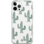 Groene Siliconen Casimoda iPhone 12 Pro hoesjes met motief van Cactus Sustainable 