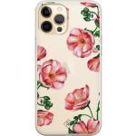 Rode Siliconen Casimoda Bloemen iPhone 12 Pro hoesjes 