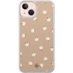 Bruine Polycarbonaat Casimoda iPhone 13 hoesjes met motief van Madeliefje met Glitter 