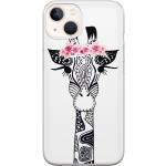 Witte Siliconen Casimoda iPhone 13 Mini hoesjes met motief van Giraffe 