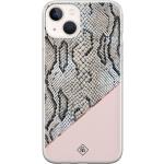 Roze Siliconen Casimoda Slangen print iPhone 13 Mini hoesjes type: Softcase 