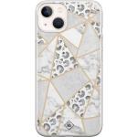 Bruine Siliconen Casimoda iPhone 13 Mini hoesjes met motief van Luipaard 