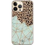 Bruine Siliconen Casimoda iPhone 13 Pro Max hoesjes met motief van Luipaard 