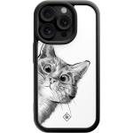 Klassieke Zwarte Siliconen Casimoda iPhone 14 Pro hoesjes met motief van Katten 