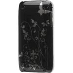 Zwarte Bloemen iPhone 3 / 3G / 3GS hoesjes type: Hardcase met motief van Vlinder 