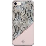 Roze Siliconen Casimoda Slangen print iPhone 8 hoesjes type: Softcase 