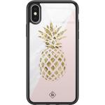 Roze Casimoda iPhone X hoesjes type: Hardcase met motief van Ananas 