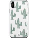 Groene Siliconen Casimoda iPhone XS Max Hoesjes met motief van Cactus Sustainable 