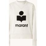 Isabel Marant Moby sweater met flock logoprint en opstaande kraag - Gebroken wit