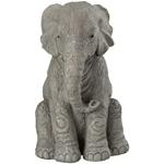 Elephant Sitting Poly Grey Large