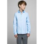 Klassieke Lichtblauwe Jack & Jones Kinderoverhemden met lange mouw  in maat 128 voor Jongens 