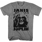 Janis Joplin Janis-Front Print-Gray Adult Short Sleeves T-Shirt T-shirts & overhemden(3X-Large)