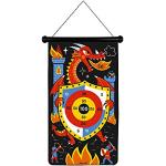 Janod - Magnetic Dartboard with Dragons and Knights Theme - Two-Sided - Game Of Skill - Teaches Agility and Concentration - 6 Darts - from 4 Years, J02084