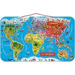 Multicolored Janod Puzzels met motief van Wereldkaart 