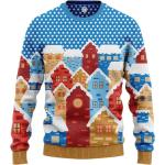 Jap Foute Kersttrui - Christmas Eve - Dames En Heren Volwassenen - Inclusief Mini Sweater En Giftbox - L - Blauw