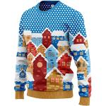 Blauwe Stretch Oversized sweaters  voor een Kerstmis  in maat M Sustainable voor Dames 