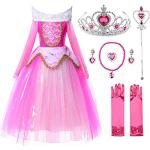 JerrisApparel Meisjes Prinses Aurora Kostuum Doornroosje Rollenspel Feest Jurk (6 jaar, 4 Met Accessoires)