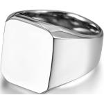 Zilveren Roestvrije Stalen Gepersonaliseerde JewelryWe Verlovingsringen  voor een Valentijnsdag  in 52 Gepolijste voor Heren 