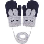 Jiahg Winterhandschoenen voor kinderen, dikke dubbele gebreide wanten met pluche, met cartoondesign, 0-3 jaar oud, voor spelen / lopen / skiën