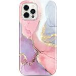 Roze Siliconen Schokbestendig iPhone 12 hoesjes met Glitter 
