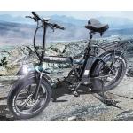 Zwarte Opvouwbare Elektrische fietsen  in 20 inch  met 7 versnellingen met motief van Fiets voor Dames 