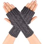 Lederen handschoenen vingerloze Grijze armwarmers Korte handschoenen voor dames of heren Accessoires Handschoenen & wanten Armwarmers 
