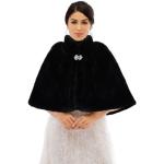 Zwarte Bonten Damessjaals  voor een Bruid  in Onesize 