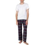 Marine-blauwe Flanellen Pyjamabroeken  in maat XL voor Heren 