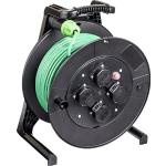 JUMBO® L-kabelhaspel met 4 stopcontacten H07BQ-F leidingkleur groen, doorsnede 3 x 2,5 mm², lengte 33 m