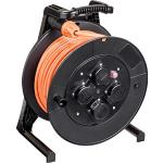 JUMBO® L-kabelhaspel met 4 stopcontacten H07BQ-F leidingkleur oranje, doorsnede 3 x 2,5 mm², lengte 40 m