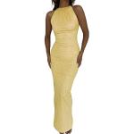 Casual Gouden Polyester Gebreide Trui-jurken  voor een Bruid  voor de Lente  in maat M met Lange mouwen Mini met Sequins voor Dames 