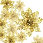 Gouden Stalen Bloemen Kerstslingers met motief van Ornament 