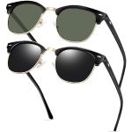 Retro Groene Metalen Vierkante zonnebrillen  in maat L Sustainable voor Dames 