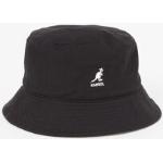 Kangol Washed bucket hoed met logoborduring - Zwart