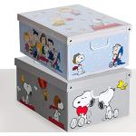Kanguru COLLECTION Snoopy Peanuts Decoratieve Kartonnen Opbergdoos met Handgrepen en deksel, Multi-Colour, maat 50 x 39 x 24 cm, 2 Stucks